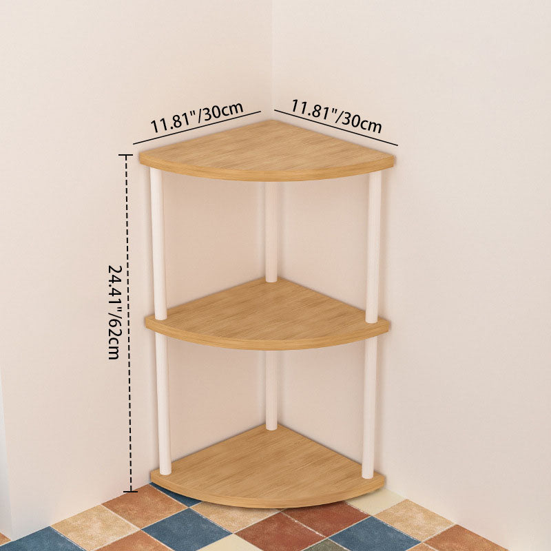 Minimalist Circular Sector MDF Steel Corner Shelf 3/4/5/6-Tier