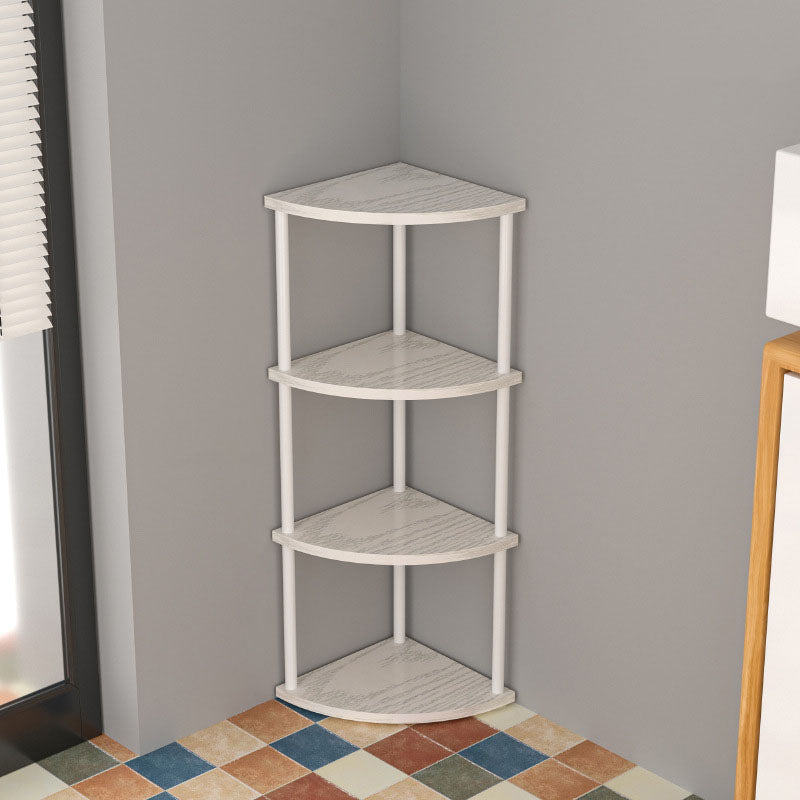 Minimalist Circular Sector MDF Steel Corner Shelf 3/4/5/6-Tier