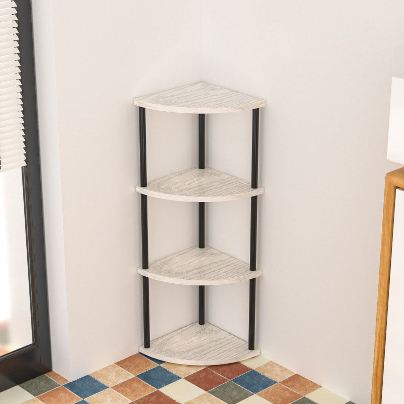 Minimalist Circular Sector MDF Steel Corner Shelf 3/4/5/6-Tier