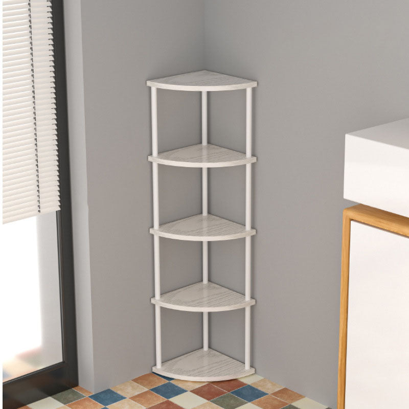 Minimalist Circular Sector MDF Steel Corner Shelf 3/4/5/6-Tier