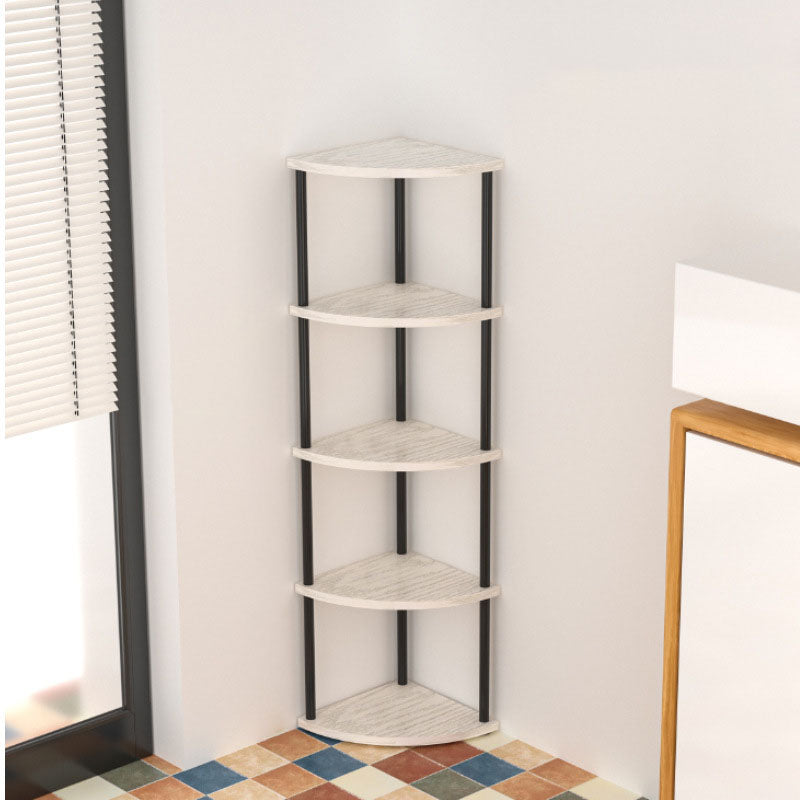 Minimalist Circular Sector MDF Steel Corner Shelf 3/4/5/6-Tier