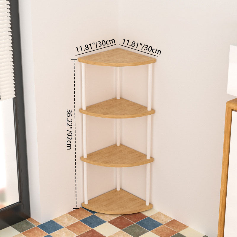 Minimalist Circular Sector MDF Steel Corner Shelf 3/4/5/6-Tier
