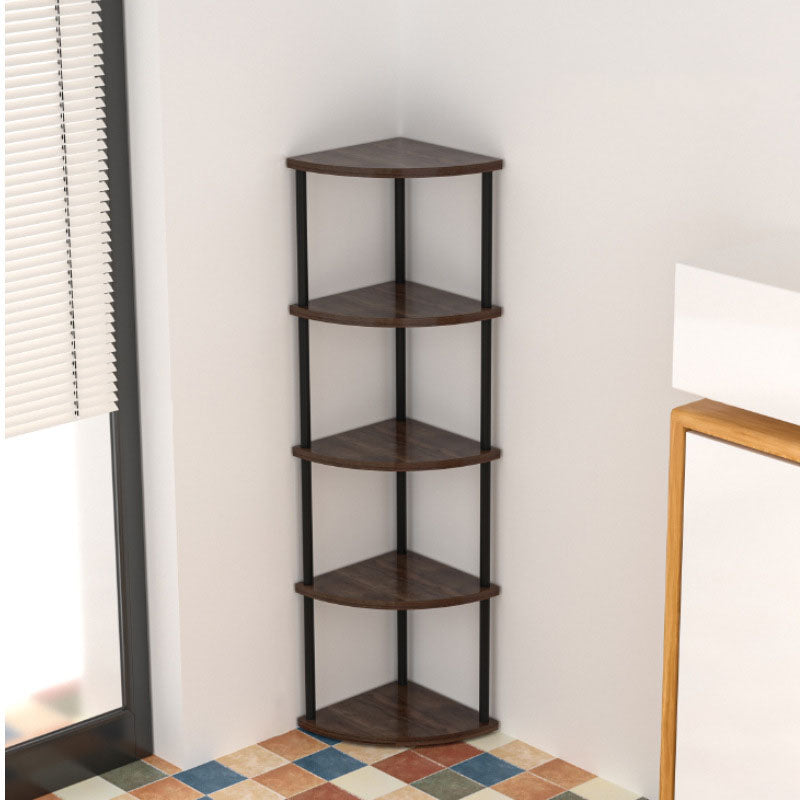 Minimalist Circular Sector MDF Steel Corner Shelf 3/4/5/6-Tier