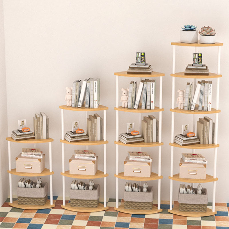 Minimalist Circular Sector MDF Steel Corner Shelf 3/4/5/6-Tier