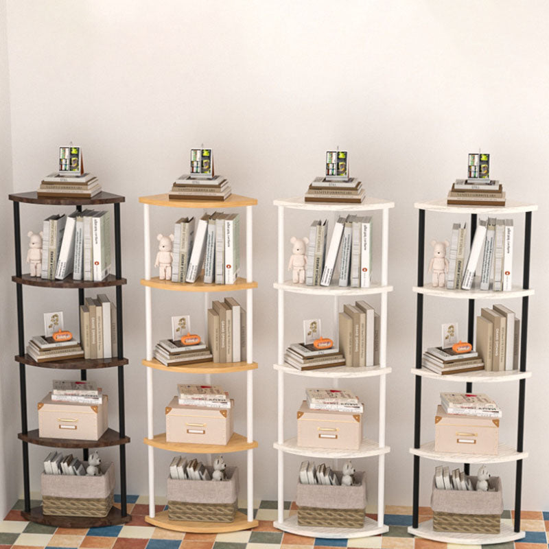 Minimalist Circular Sector MDF Steel Corner Shelf 3/4/5/6-Tier