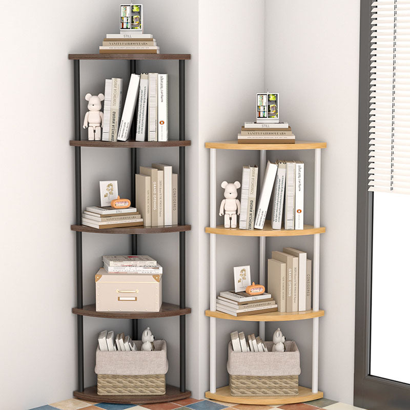 Minimalist Circular Sector MDF Steel Corner Shelf 3/4/5/6-Tier