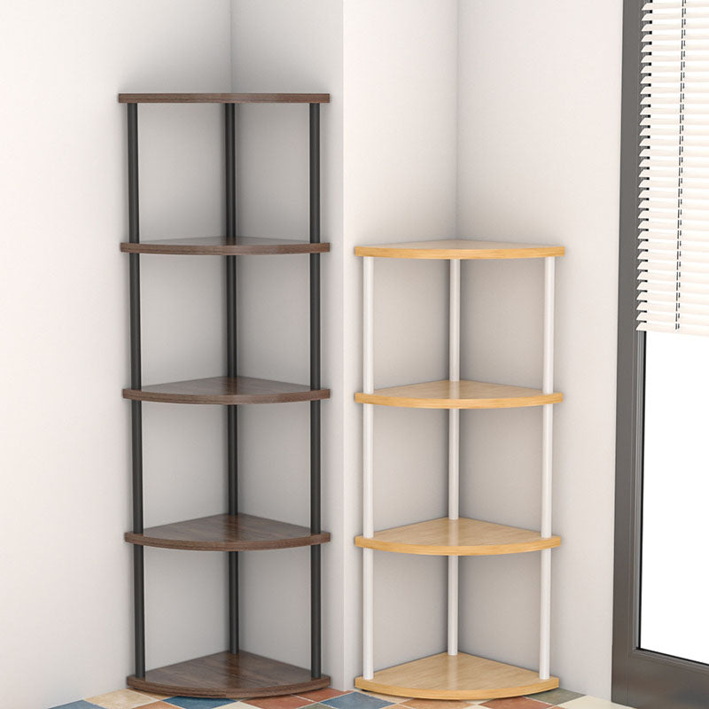 Minimalist Circular Sector MDF Steel Corner Shelf 3/4/5/6-Tier