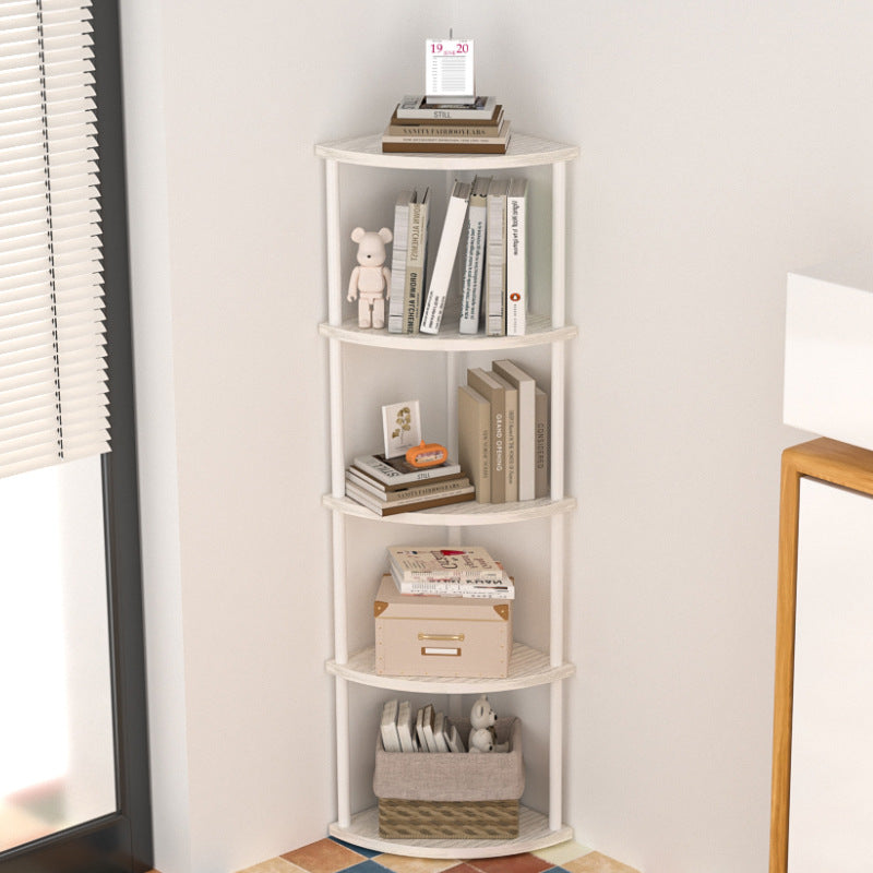 Minimalist Circular Sector MDF Steel Corner Shelf 3/4/5/6-Tier