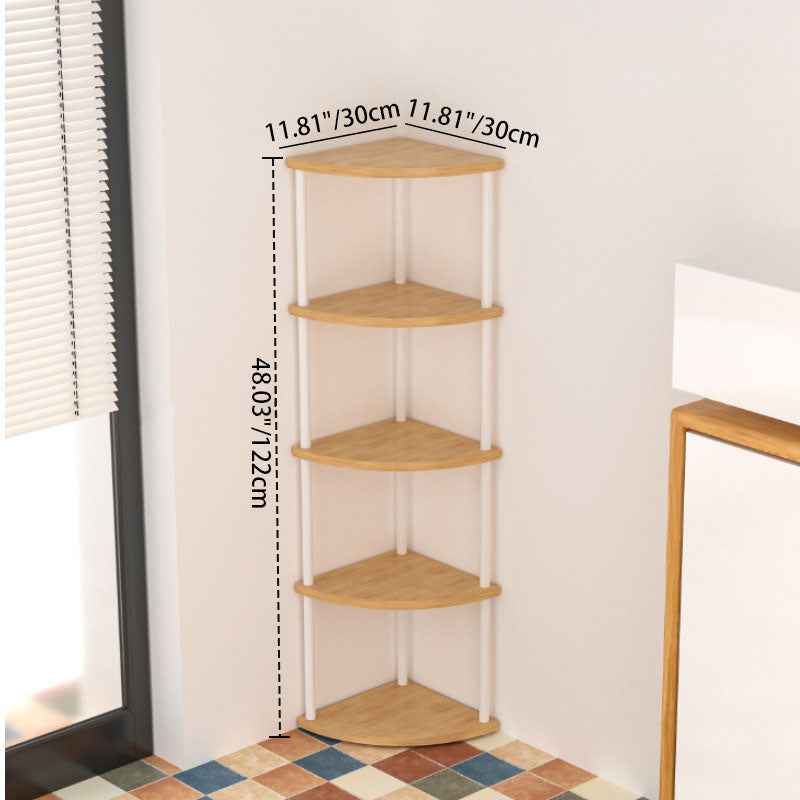 Minimalist Circular Sector MDF Steel Corner Shelf 3/4/5/6-Tier