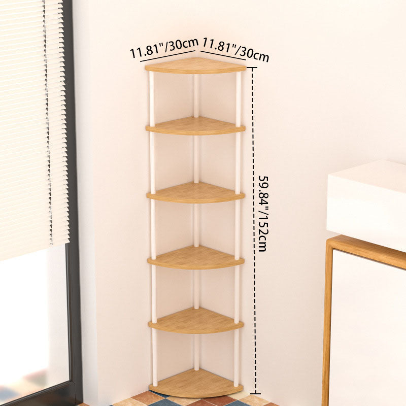Minimalist Circular Sector MDF Steel Corner Shelf 3/4/5/6-Tier
