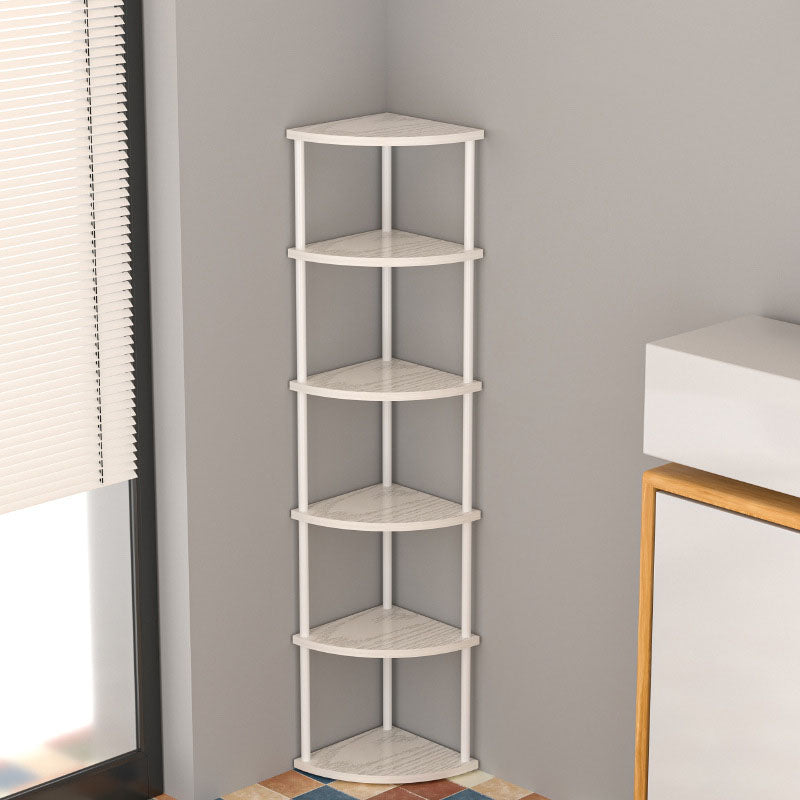Minimalist Circular Sector MDF Steel Corner Shelf 3/4/5/6-Tier