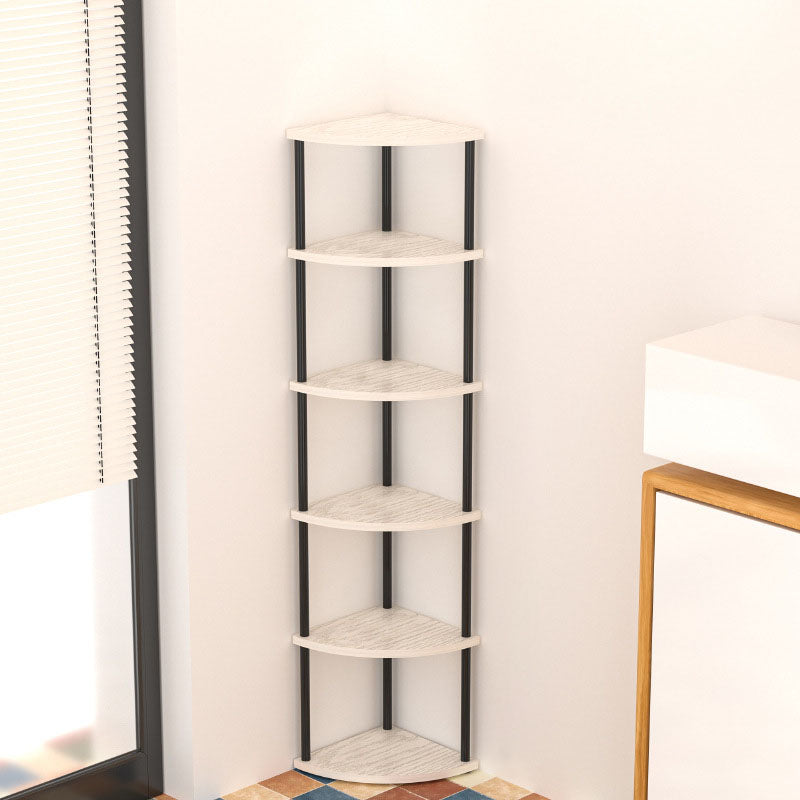 Minimalist Circular Sector MDF Steel Corner Shelf 3/4/5/6-Tier