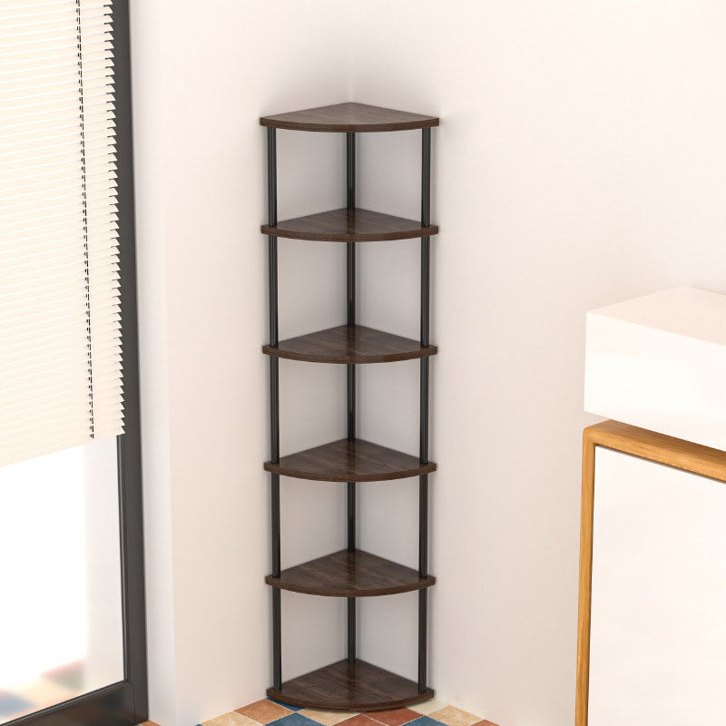 Minimalist Circular Sector MDF Steel Corner Shelf 3/4/5/6-Tier