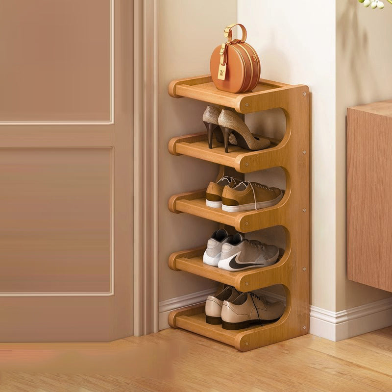 Scandinavian Nan Bamboo MDF Shoe Storage Shelf 2/3/4/5/6-Tier