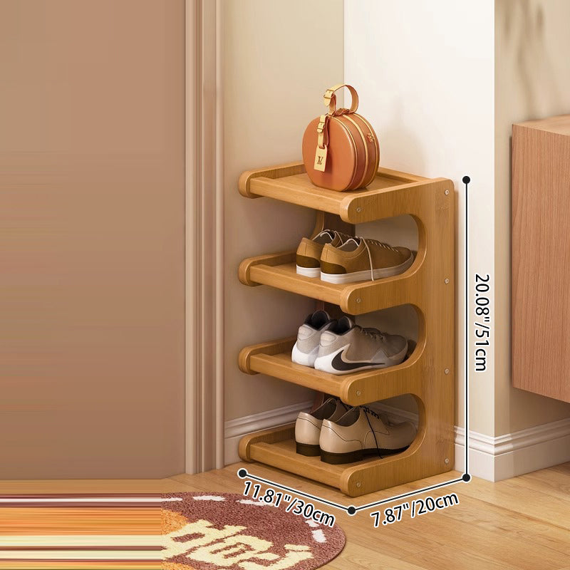 Scandinavian Nan Bamboo MDF Shoe Storage Shelf 2/3/4/5/6-Tier