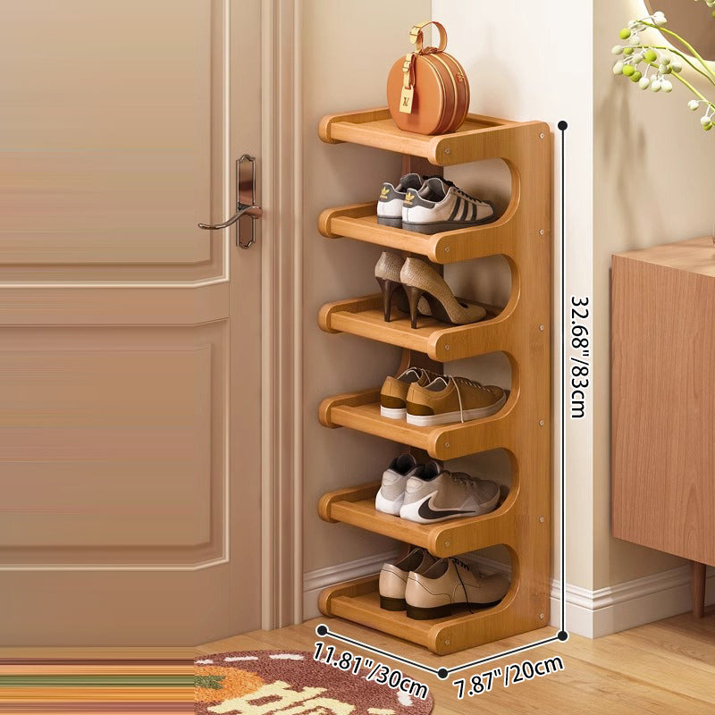 Scandinavian Nan Bamboo MDF Shoe Storage Shelf 2/3/4/5/6-Tier