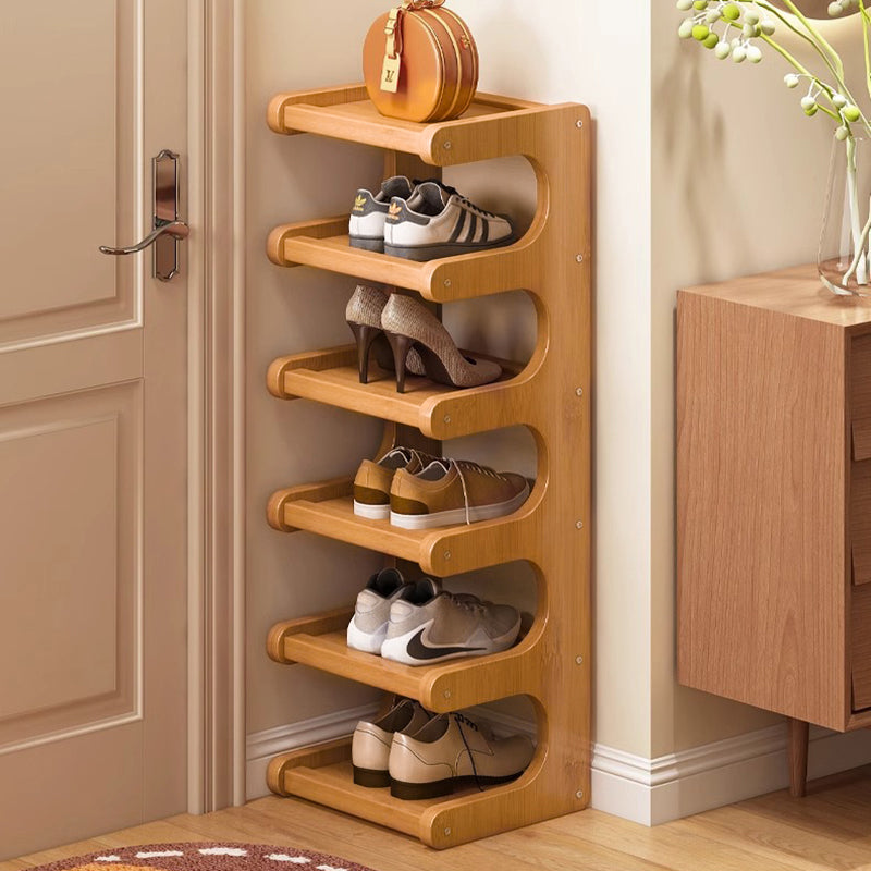 Scandinavian Nan Bamboo MDF Shoe Storage Shelf 2/3/4/5/6-Tier