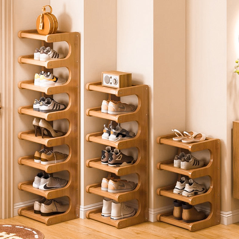 Scandinavian Nan Bamboo MDF Shoe Storage Shelf 2/3/4/5/6-Tier