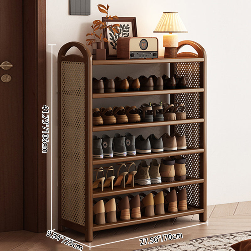 Vintage Bamboo MDF Shoe Storage Shelf 5/6-Tier