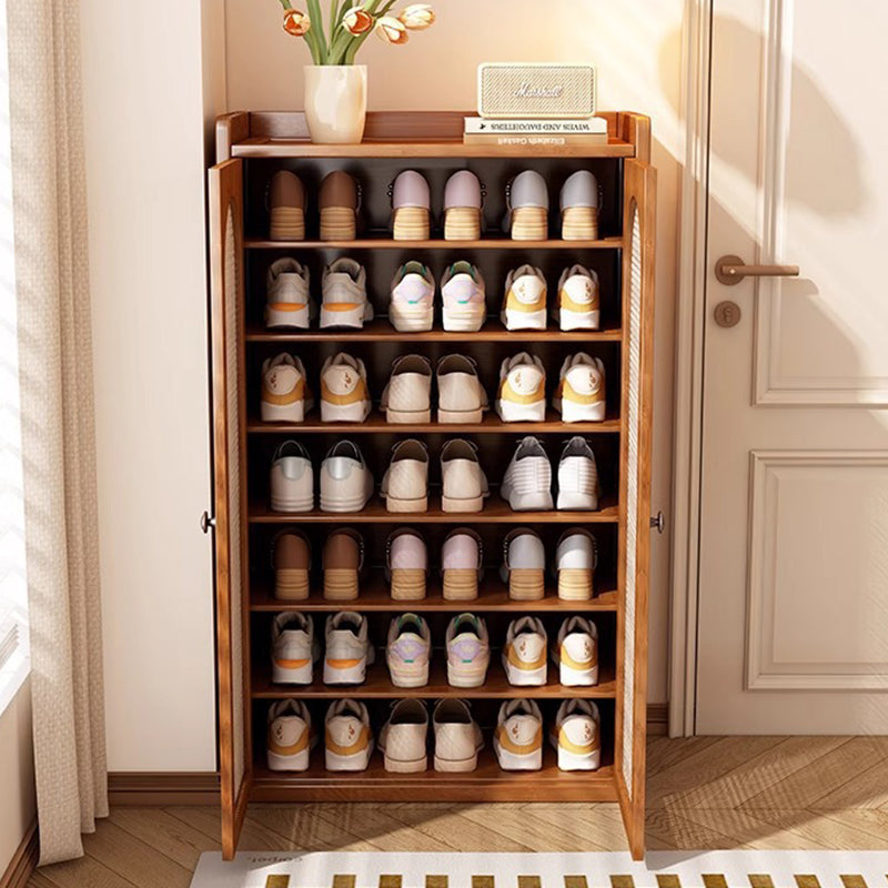 Farmhouse Nan Bamboo MDF Shoe Storage Shelf 6/7/8-Tier