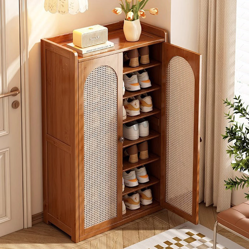 Farmhouse Nan Bamboo MDF Shoe Storage Shelf 6/7/8-Tier