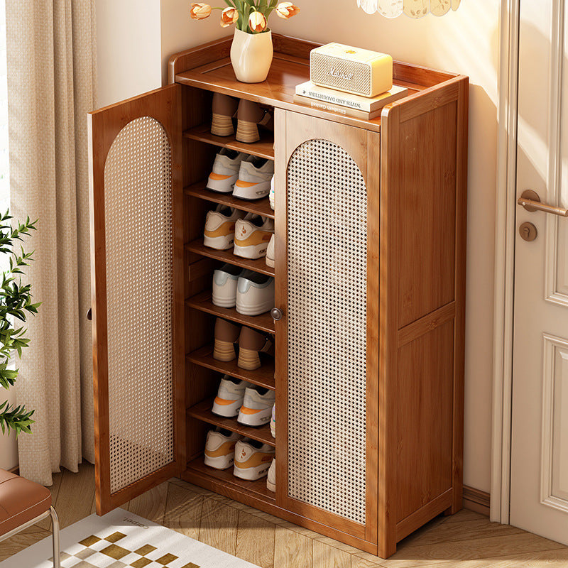 Farmhouse Nan Bamboo MDF Shoe Storage Shelf 6/7/8-Tier