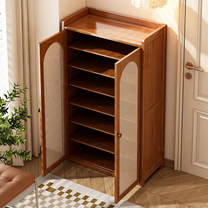 Farmhouse Nan Bamboo MDF Shoe Storage Shelf 6/7/8-Tier