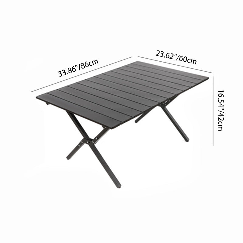 Modern Minimalist Rectangular Carbon Steel Folding Table For Outdoor