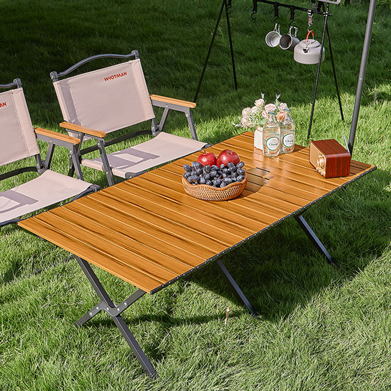 Modern Minimalist Rectangular Carbon Steel Folding Table For Outdoor