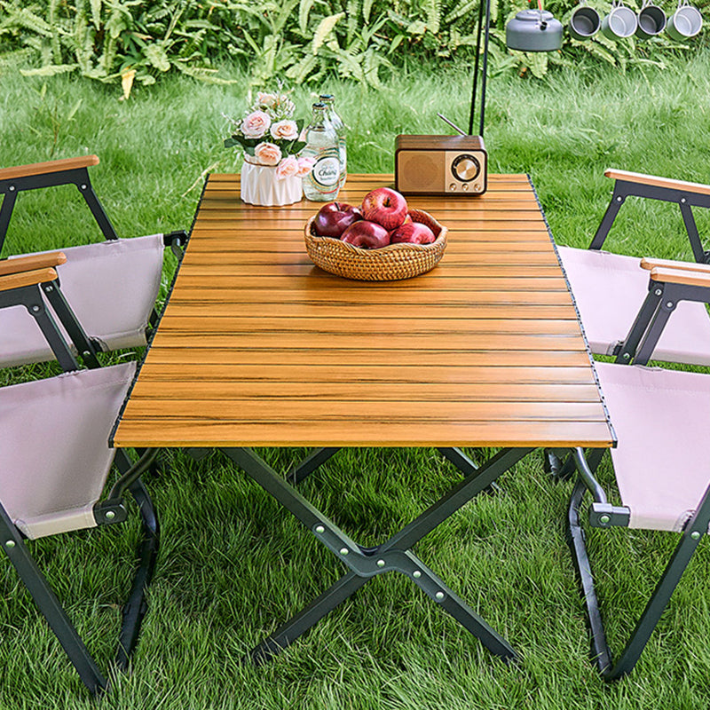 Modern Minimalist Rectangular Carbon Steel Folding Table For Outdoor