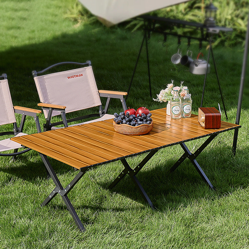Modern Minimalist Rectangular Carbon Steel Folding Table For Outdoor