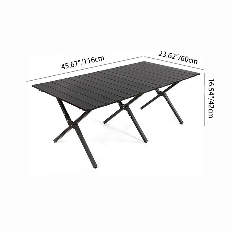 Modern Minimalist Rectangular Carbon Steel Folding Table For Outdoor