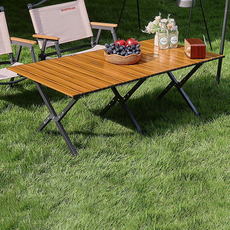 Modern Minimalist Rectangular Carbon Steel Folding Table For Outdoor