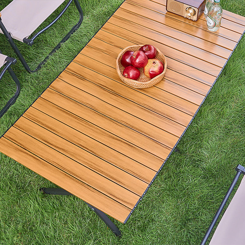 Modern Minimalist Rectangular Carbon Steel Folding Table For Outdoor