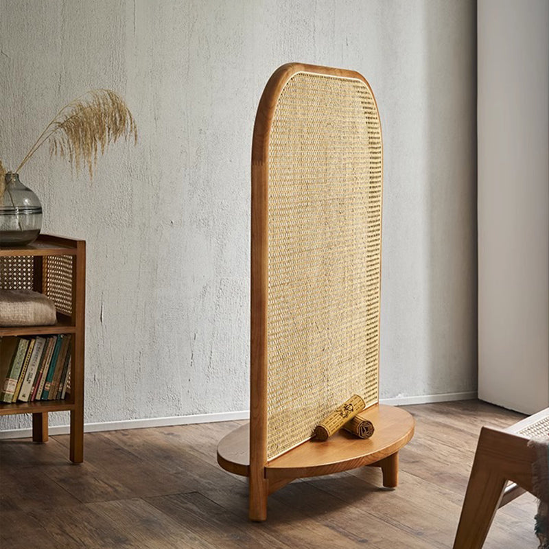 Traditional Chinese Rectangular PP Synthetic Rattan Solid Wood Room Divider For Living Room