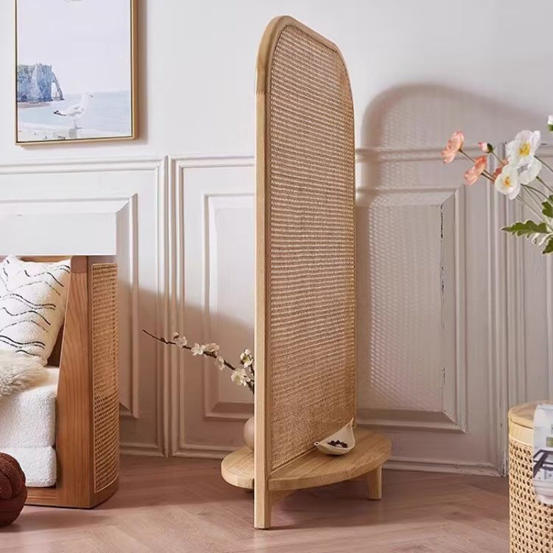 Traditional Chinese Rectangular PP Synthetic Rattan Solid Wood Room Divider For Living Room
