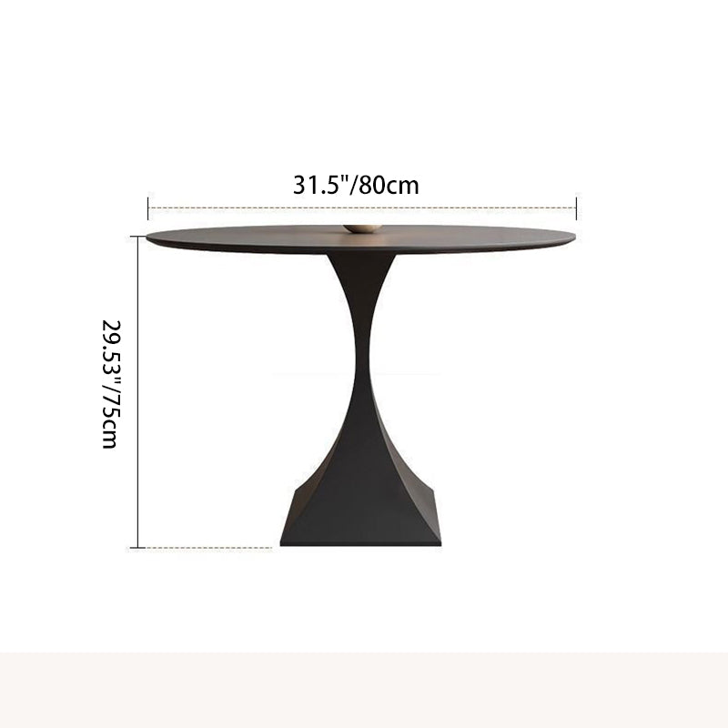 Round Stone Slab Dining Table
