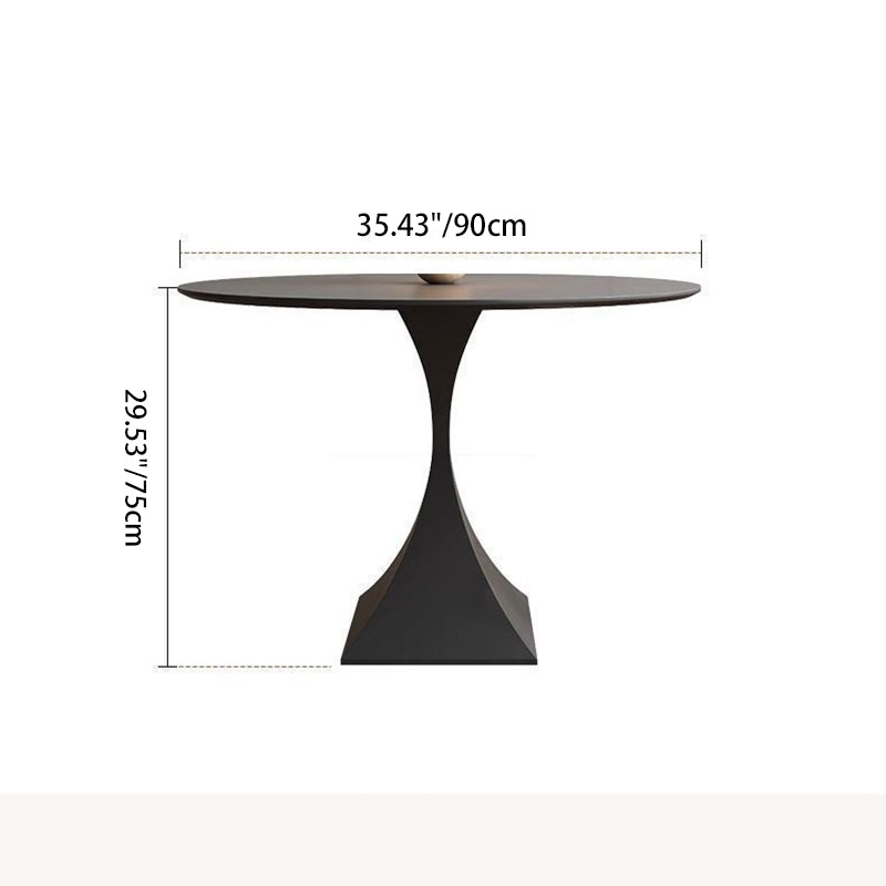 Round Stone Slab Dining Table