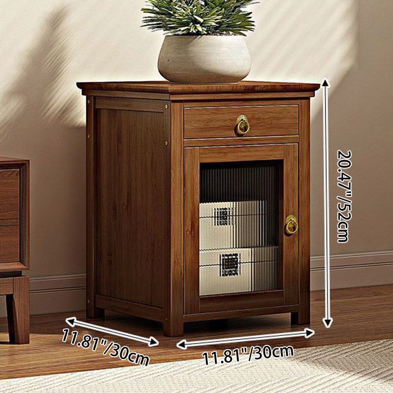 Traditional Chinese Square Nan Bamboo MDF Acrylic Display Rack 1/2/3/4-Tier For Living Room