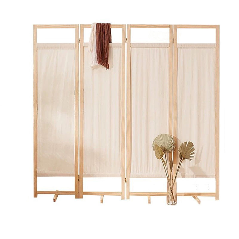 Modern Minimalist Rectangular Pine Wood Linen Room Divider For Living Room