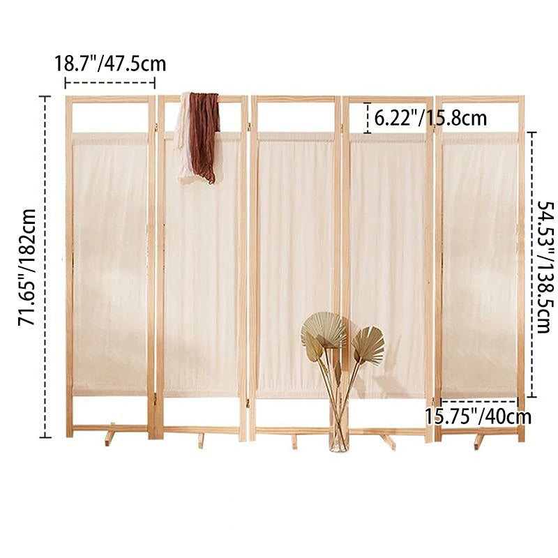 Modern Minimalist Rectangular Pine Wood Linen Room Divider For Living Room