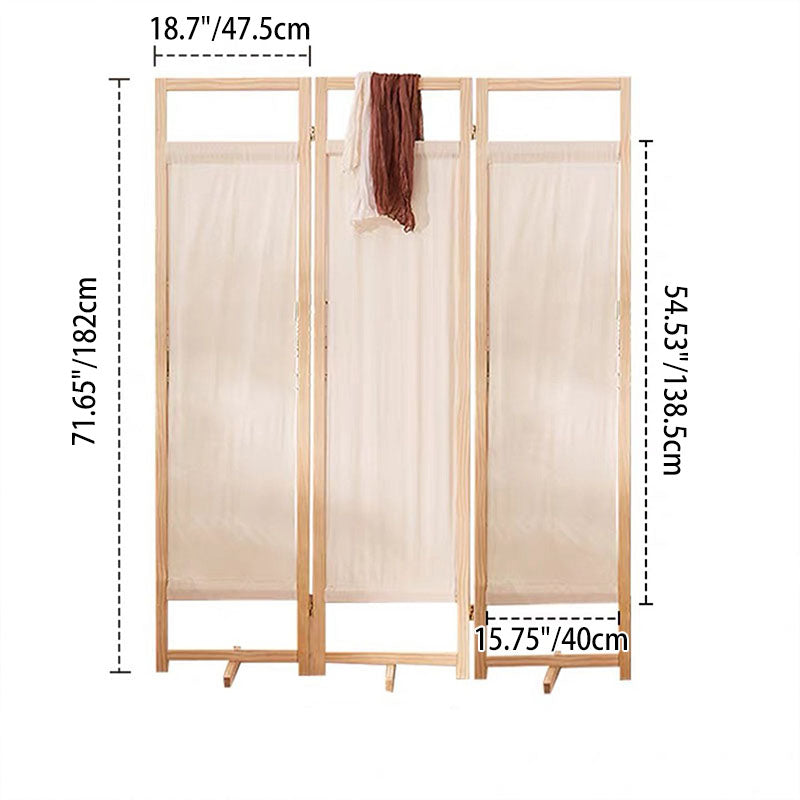 Modern Minimalist Rectangular Pine Wood Linen Room Divider For Living Room