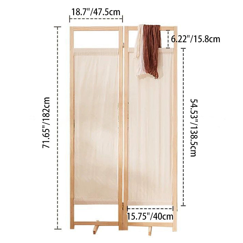 Modern Minimalist Rectangular Pine Wood Linen Room Divider For Living Room