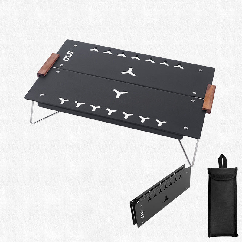 Contemporary Industrial Aluminum Alloy Rectangular Openwork Foldable Outdoor Dining Table For 2 Seats