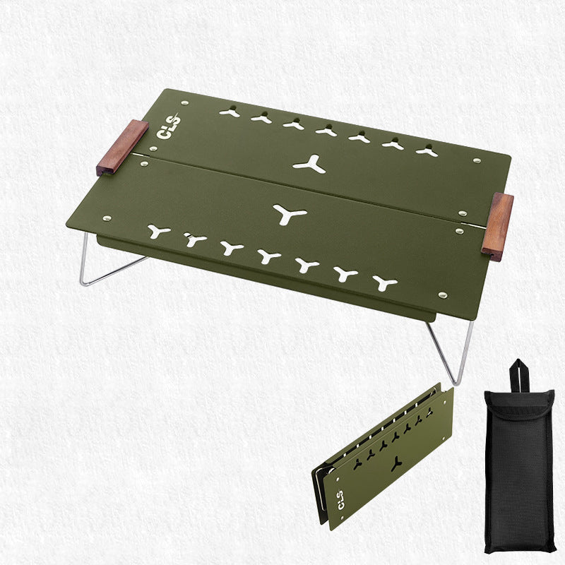 Contemporary Industrial Aluminum Alloy Rectangular Openwork Foldable Outdoor Dining Table For 2 Seats