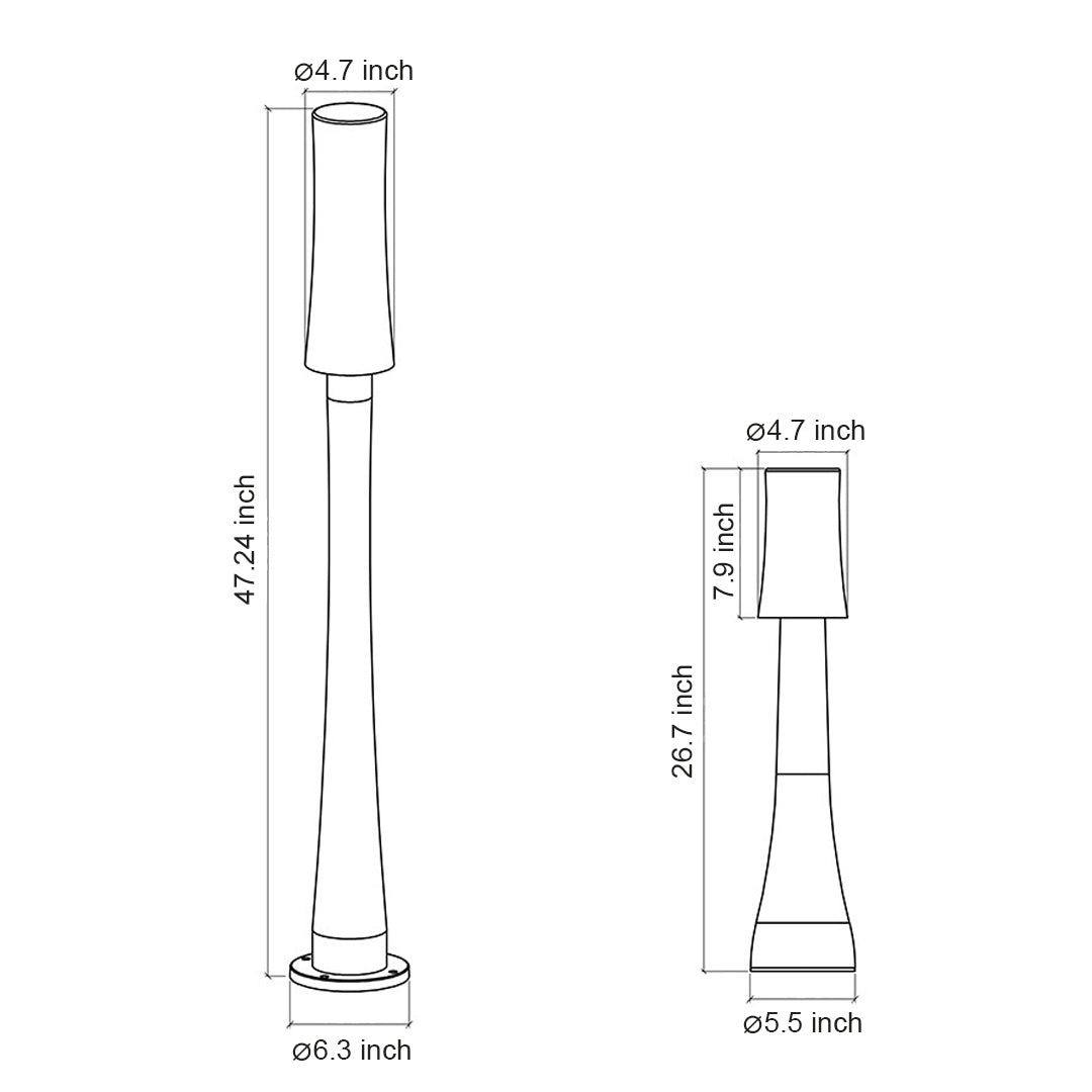 Black Bollard Path Light, Weatherproof Aluminum Post Light, view 9