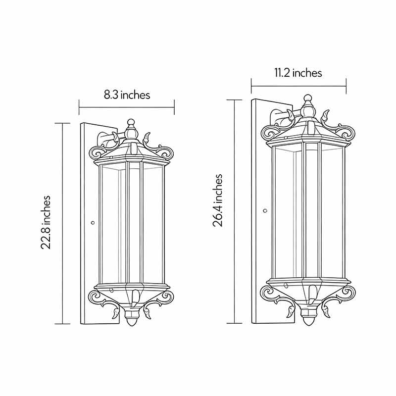 Heritage Lantern Outdoor Wall Light, Bronze Garden Sconce