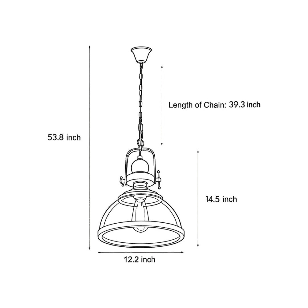 Clear Glass Pendant Light, Retro Industrial Island Fixture, view 10