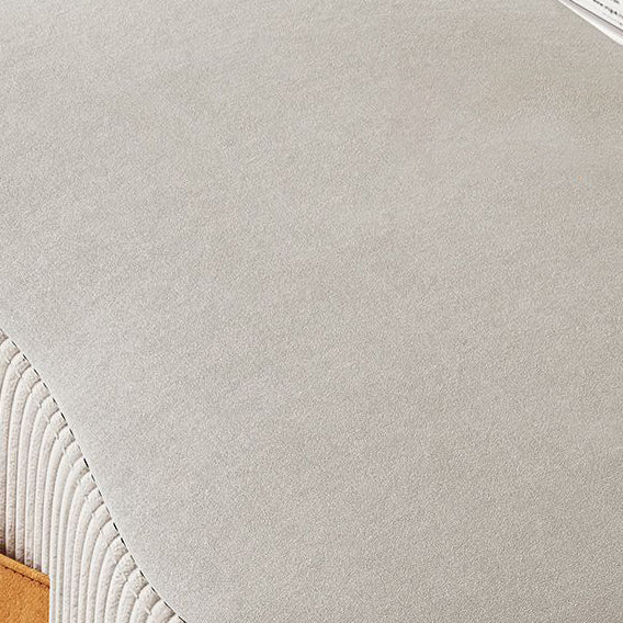 Contemporary Nordic Cuboid Portable Flannelette Tech Fabric Solid Wood Footstool Backless Armless For Living Room