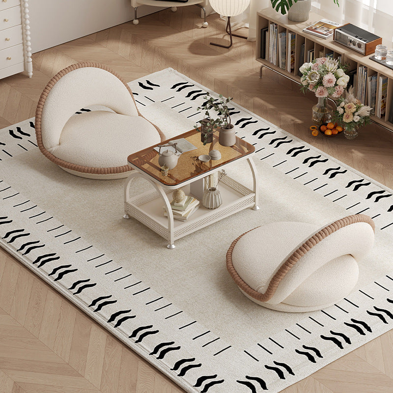 Traditional Japanese Rotatable Foldable Semicircular Teddy Velvet Multi-layer Board Chair Tatami Backrest Armless For Living Room
